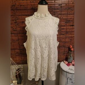 Maurices Lace Halter Blouse - Cream